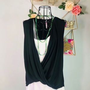 Azules Black Wrap Sleeveless Top